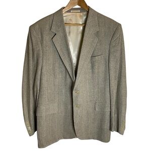 André Villard Woven Gray & Ivory Men's Blazer Sports Coat 44R